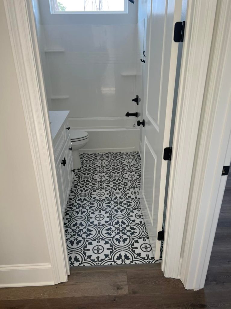 White and Black Decretive Tile Install 